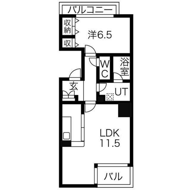 CASA BIANCA(1LDK/7階)の間取り写真