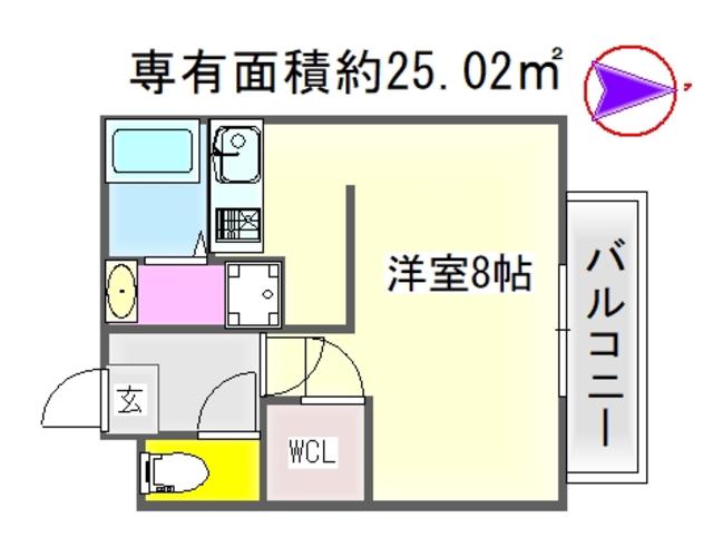 LE METEORE 一乗寺(ワンルーム/4階)の間取り写真