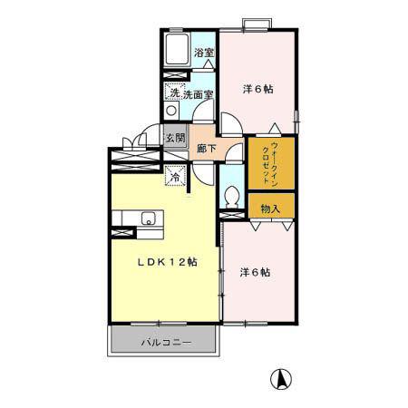 メゾン・ド・けやき(2LDK/3階)の間取り写真
