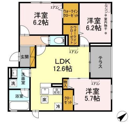 DーAVANTI(3LDK/1階)の間取り写真