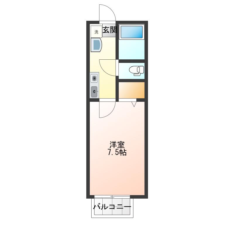 エクセルさくら(1K/1階)の間取り写真