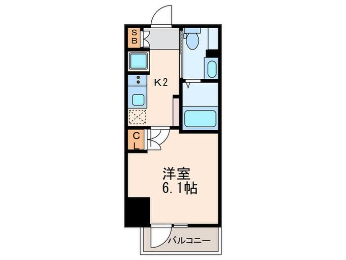 レジディア蒲田IV(1K/3階)の間取り写真