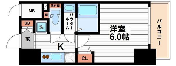 エステムコート心斎橋CENTRAL(1K/5階)の間取り写真