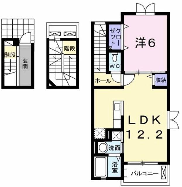 フォルシュ・ジェイ3(1LDK/3階)の間取り写真