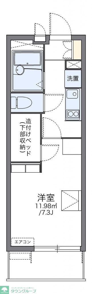 レオパレス松葉(1K/1階)の間取り写真