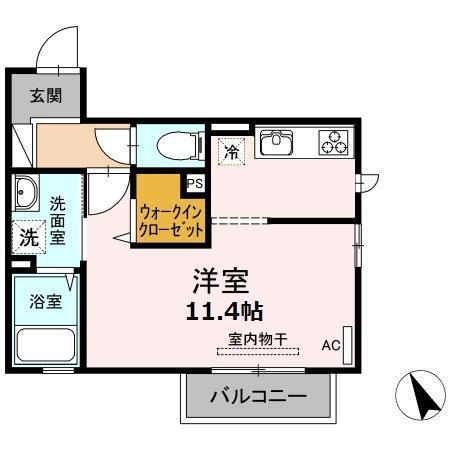 グリーンコート(ワンルーム/2階)の間取り写真