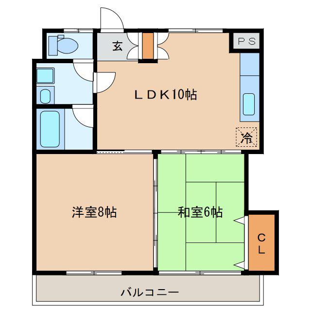 MKマンション(2LDK/1階)の間取り写真