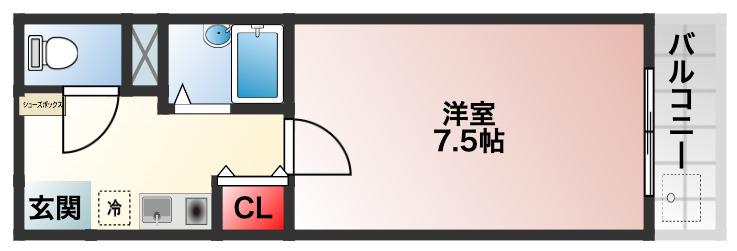KSハイム2(1K/3階)の間取り写真