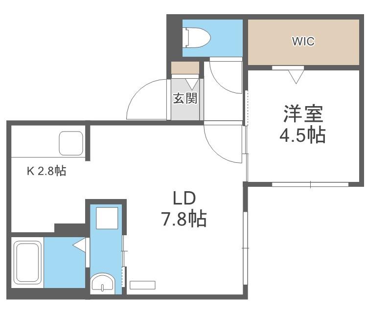 ALEGRIA厚別中央(1LDK/1階)の間取り写真