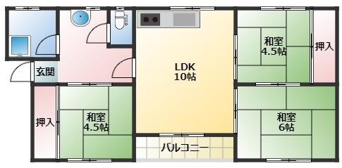 シーサイド蛇籠(3LDK/3階)の間取り写真