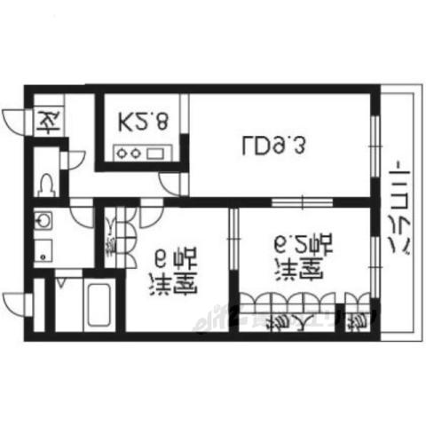 AKサンシャインⅡ番館(2LDK/2階)の間取り写真