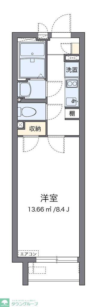 クレイノアムール(1K/1階)の間取り写真