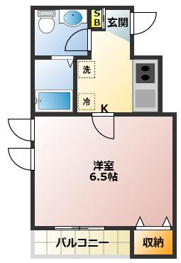 ハイネス新江古田(1K/3階)の間取り写真