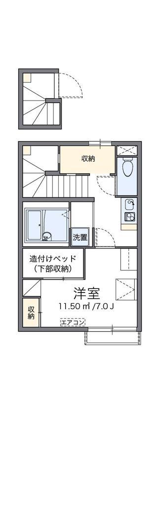 レオパレスパワーハウス(1K/2階)の間取り写真