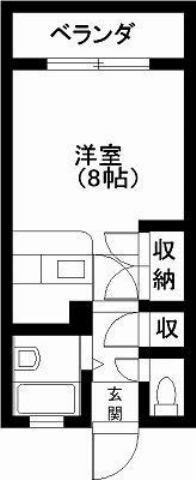 エレガンス浜砂II(ワンルーム/5階)の間取り写真