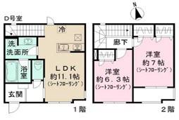 リバーサイドO.M(2LDK/1階)の間取り写真
