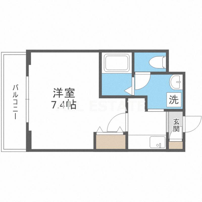 AILE京橋(1K/3階)の間取り写真