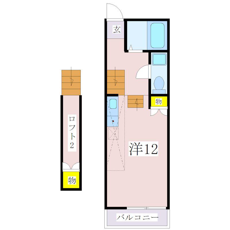 レスポワール鴨池(ワンルーム/1階)の間取り写真