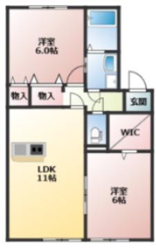 サンルガール(2LDK/1階)の間取り写真