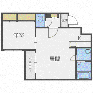 フェイバリト麻生(1LDK/4階)の間取り写真