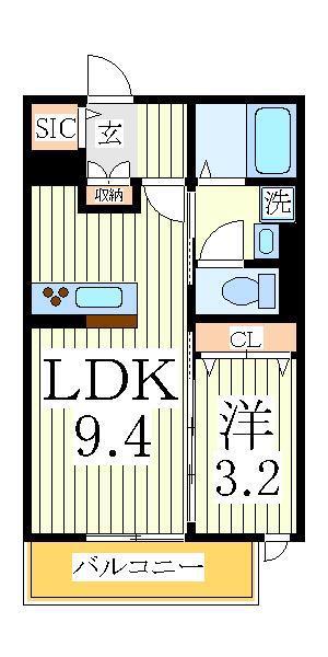 SHIN PRANA(1LDK/2階)の間取り写真