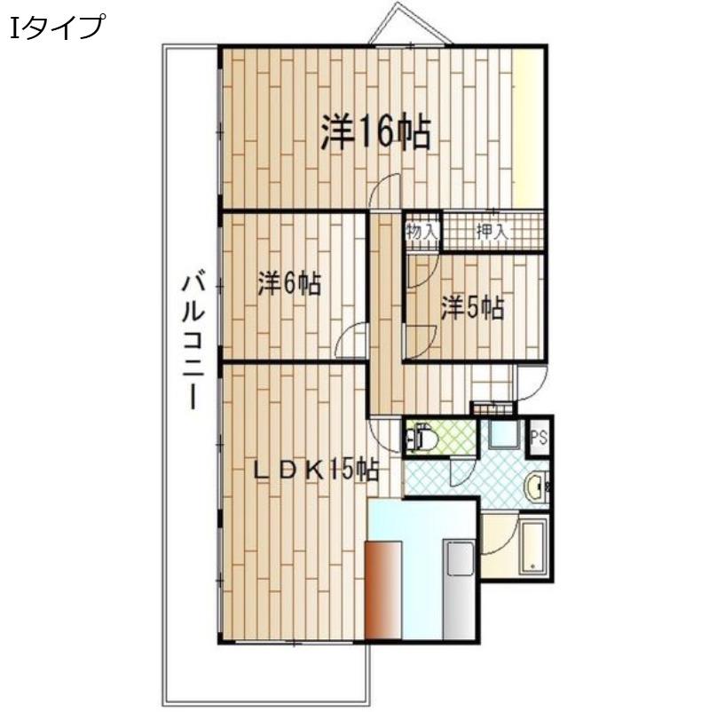ハイマート屋島(3LDK/8階)の間取り写真