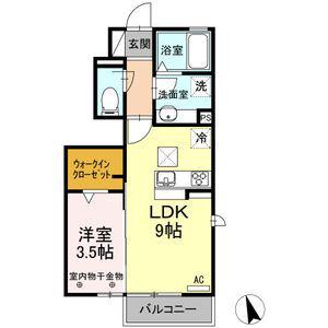 ル・マタン(1LDK/1階)の間取り写真