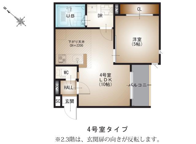REGALEST 牛田本町(1LDK/1階)の間取り写真