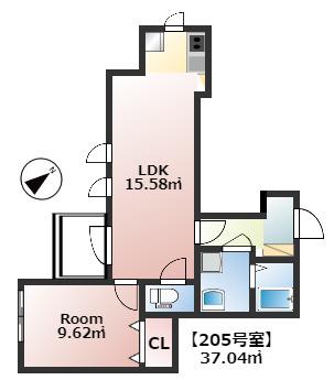 クレア清瀬(1LDK/2階)の間取り写真