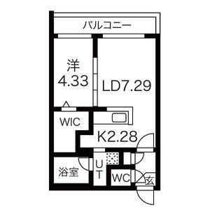 SーRESIDENCE西町(1LDK/4階)の間取り写真