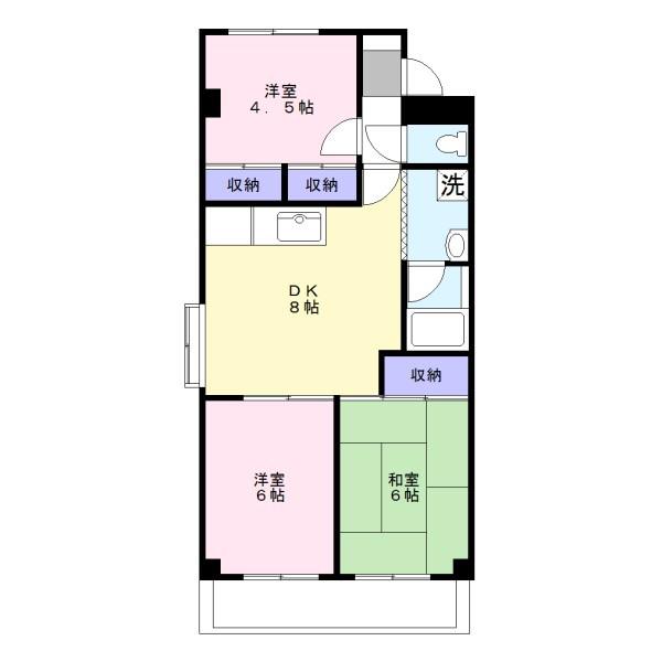 南住吉ハイツ(3DK/3階)の間取り写真
