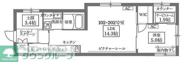 COCOCUBE GRANDE学芸大学(1SLDK/1階)の間取り写真