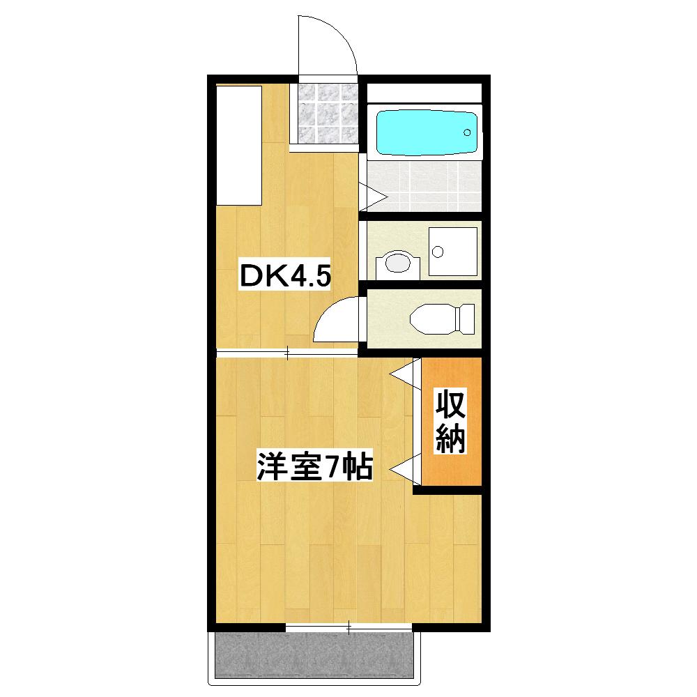さがみハイツ(1DK/1階)の間取り写真