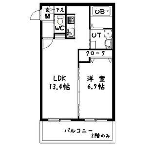 RETOUR(1LDK/2階)の間取り写真