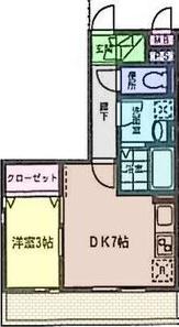 プロムナード(1DK/1階)の間取り写真