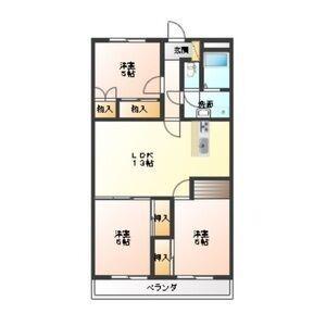 アルカディア(3LDK/4階)の間取り写真