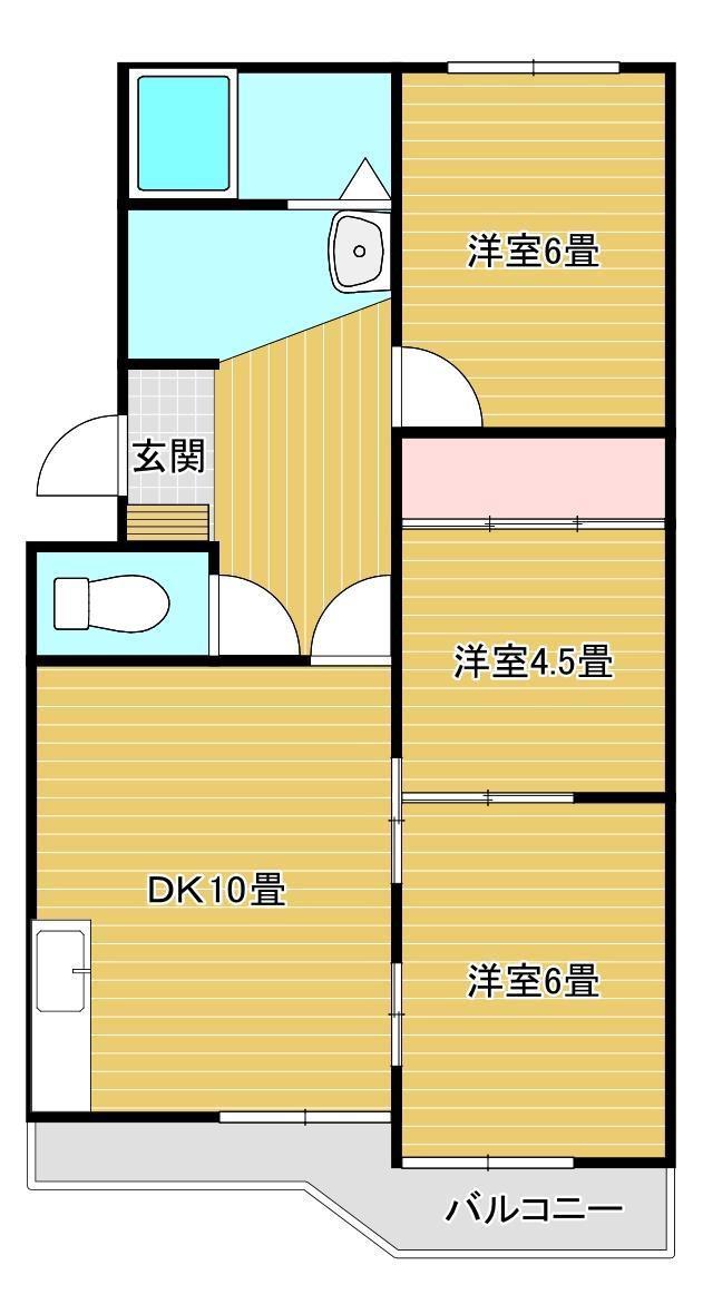 ICコーポ彦尾(3LDK/1階)の間取り写真