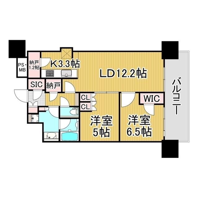 URAWA THE TOWER(2SLDK/16階)の間取り写真