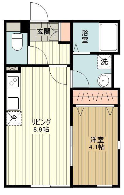 MAISON CALME(1LDK/1階)の間取り写真