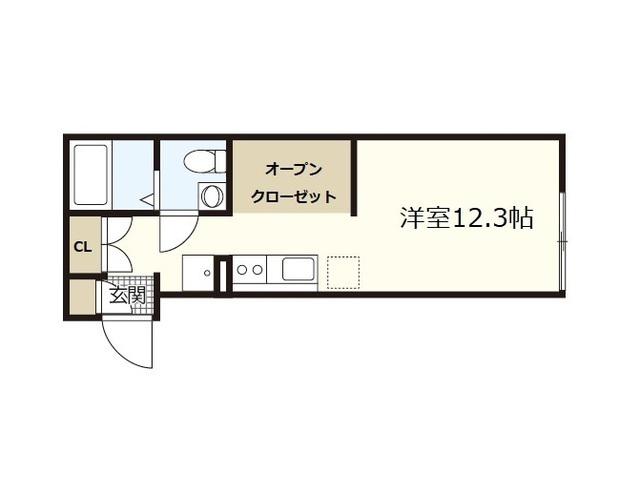 COLLINA牛田新町(ワンルーム/2階)の間取り写真