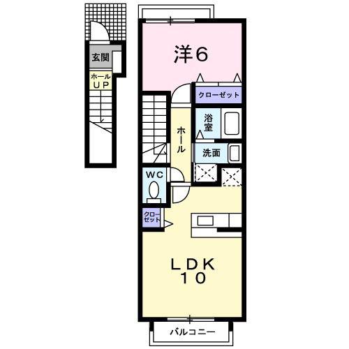 クレメント・エス(1LDK/2階)の間取り写真