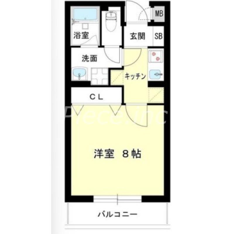 オーク上新庄(1K/1階)の間取り写真