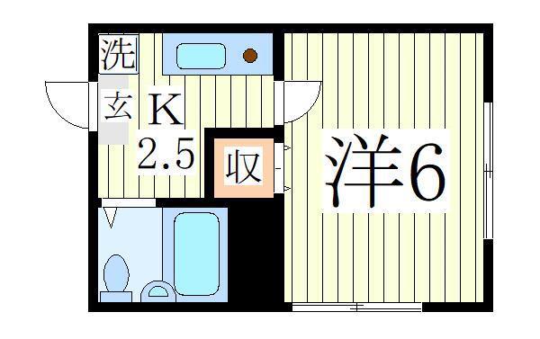 イーストフォーラムII(1K/2階)の間取り写真