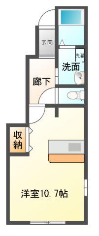 エアリー(1K/1階)の間取り写真