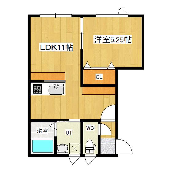 イーストウェイ(1LDK/1階)の間取り写真