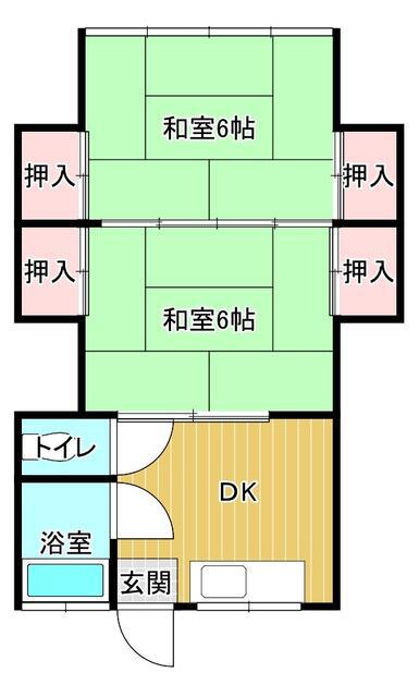 仙元荘(2DK/1階)の間取り写真