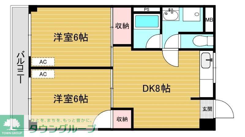 リファレンス谷塚(2DK/3階)の間取り写真