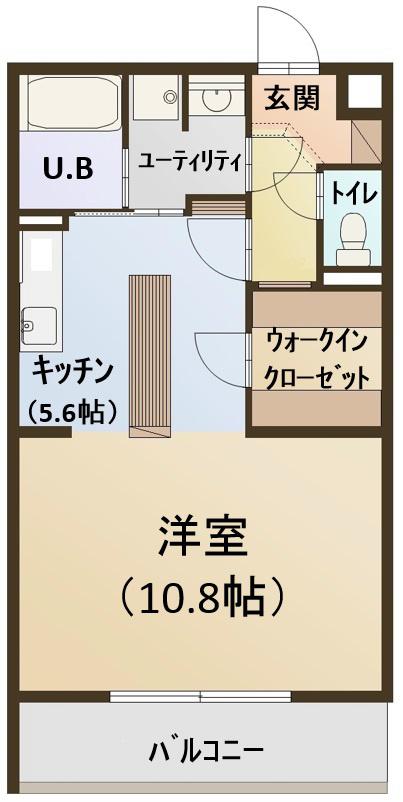 リリーローサ(ワンルーム/1階)の間取り写真