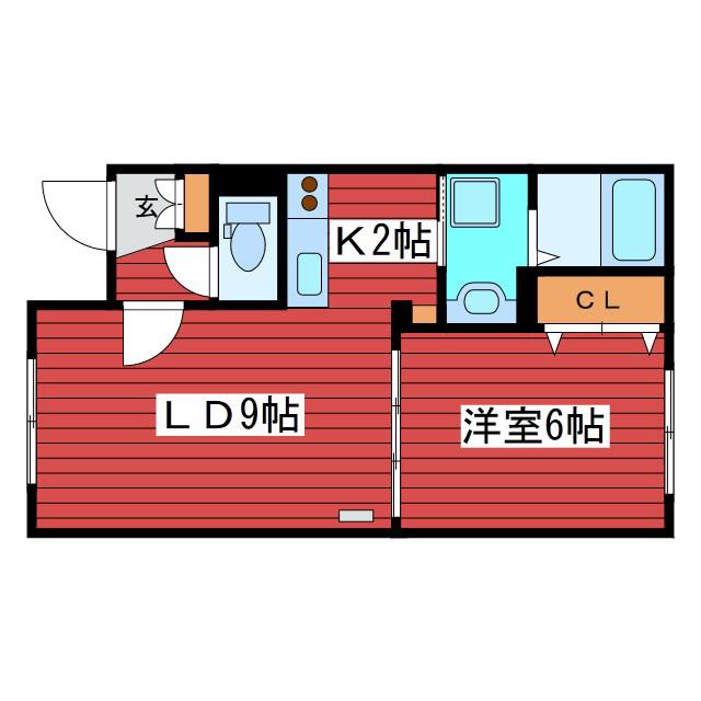 ウエストコート福住(1LDK/1階)の間取り写真