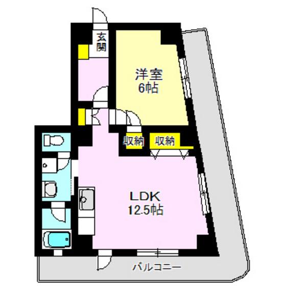 ミズキマンション(1LDK/2階)の間取り写真